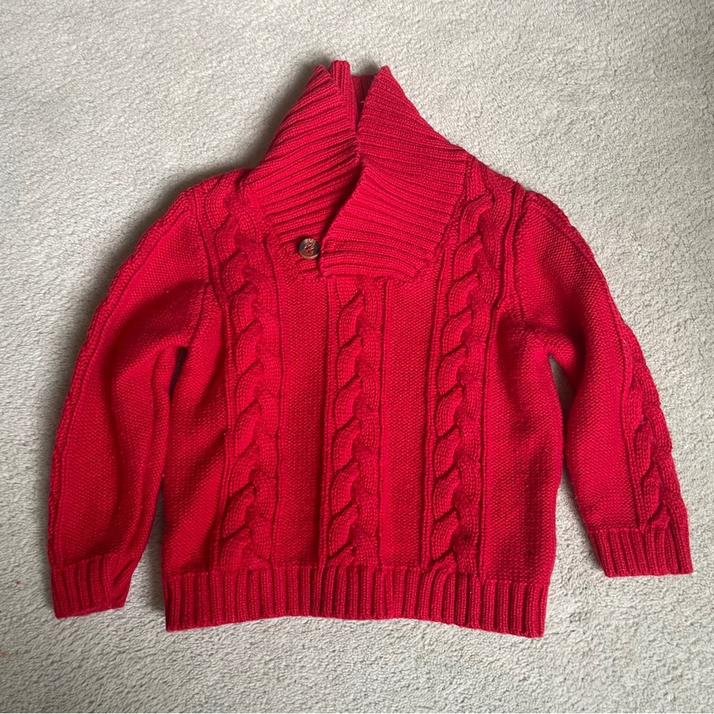 Old Navy Red Cowl Neck Cable Knitt Sweater for Toddlers